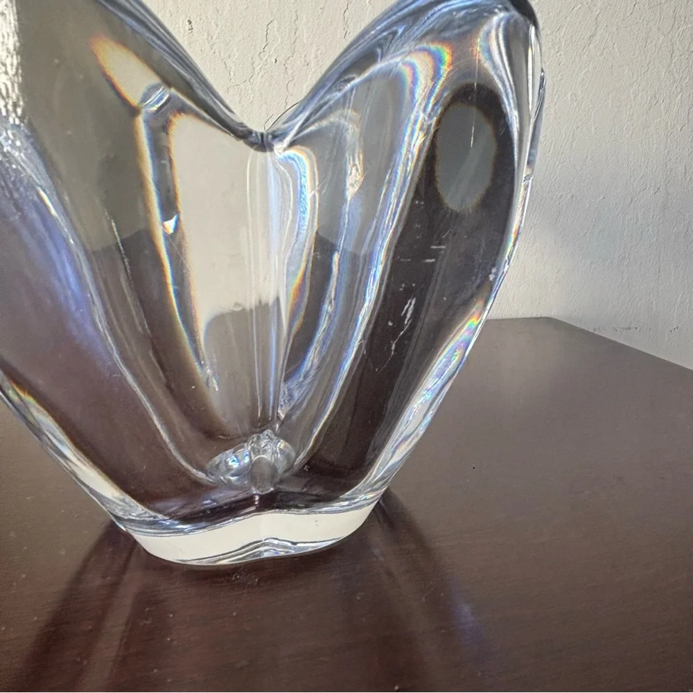 Vintage MIKASA RAMONA Flower Cut Crystal Decorative Flower Vase Arches Heavy 6
